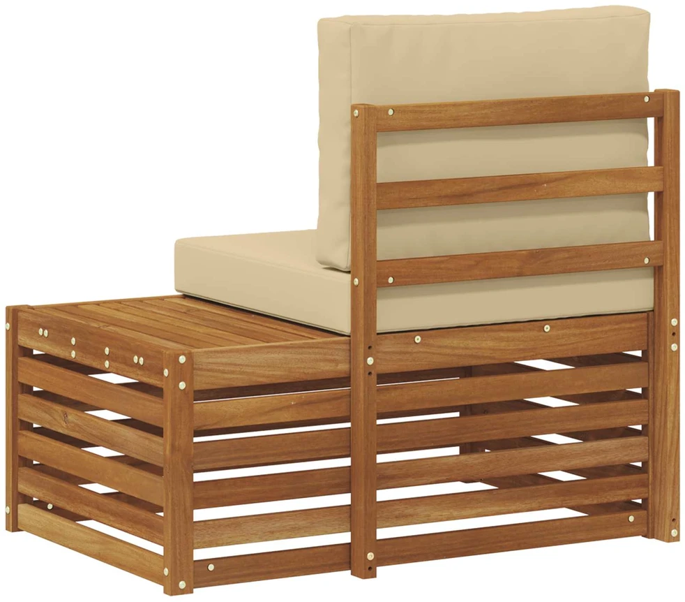 Lauko galinė sofa su pagalve Natūrali 91 x 63 x 73 cm