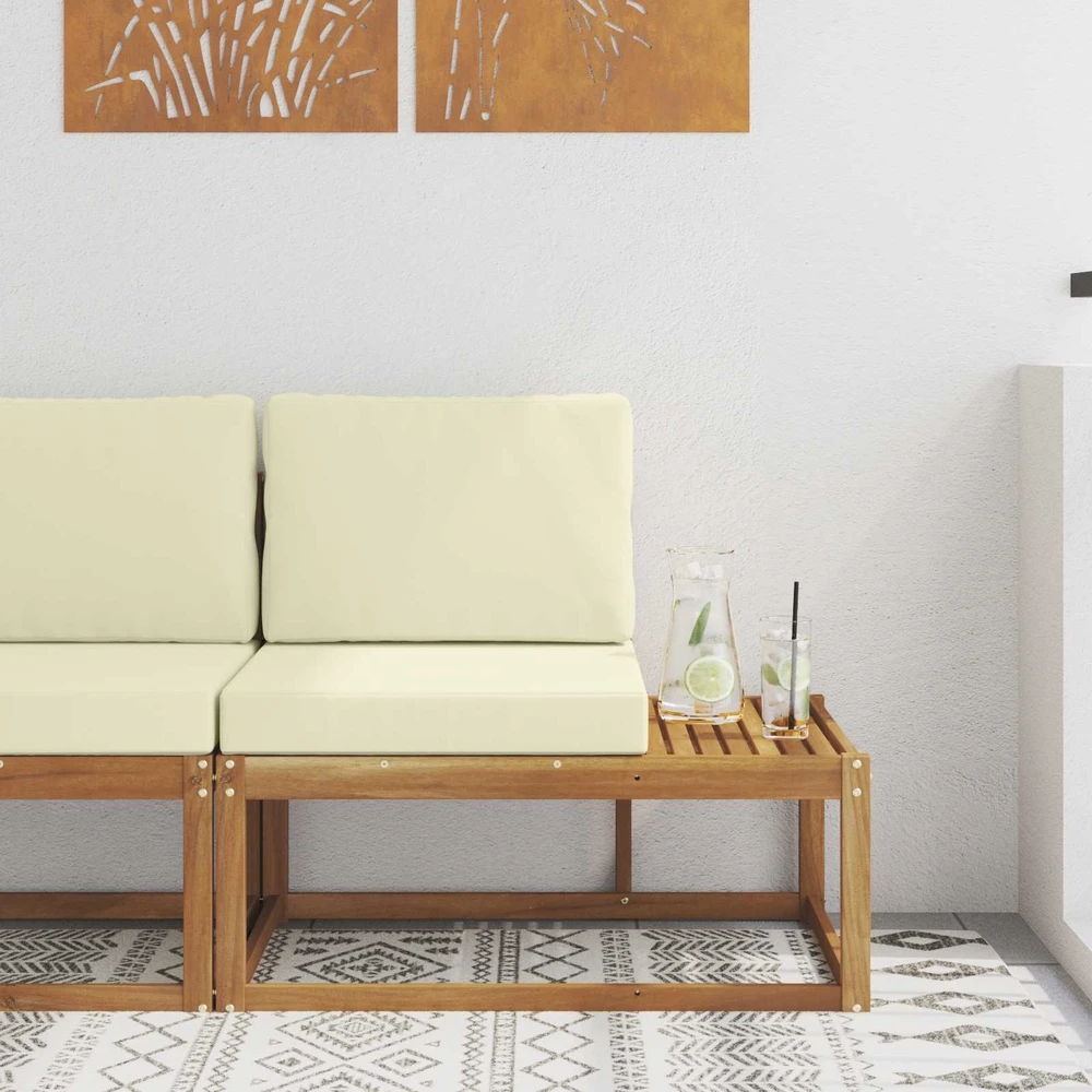 Lauko galinė sofa su pagalve Natūrali 91 x 63 x 73 cm
