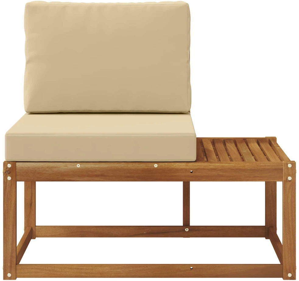 Lauko galinė sofa su pagalve Natūrali 91 x 63 x 73 cm