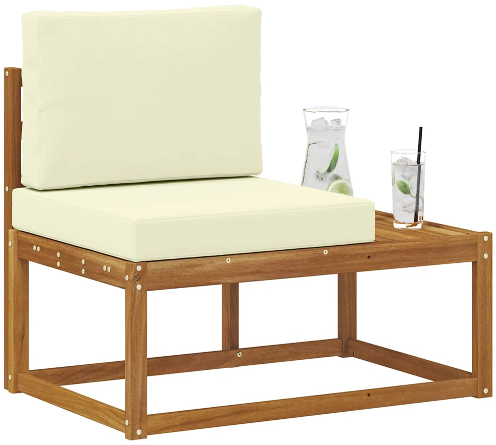 Lauko galinė sofa su pagalve Natūrali 91 x 63 x 73 cm