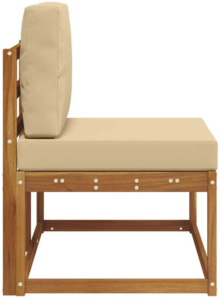 Lauko galinė sofa su pagalve Natūrali 91 x 63 x 73 cm