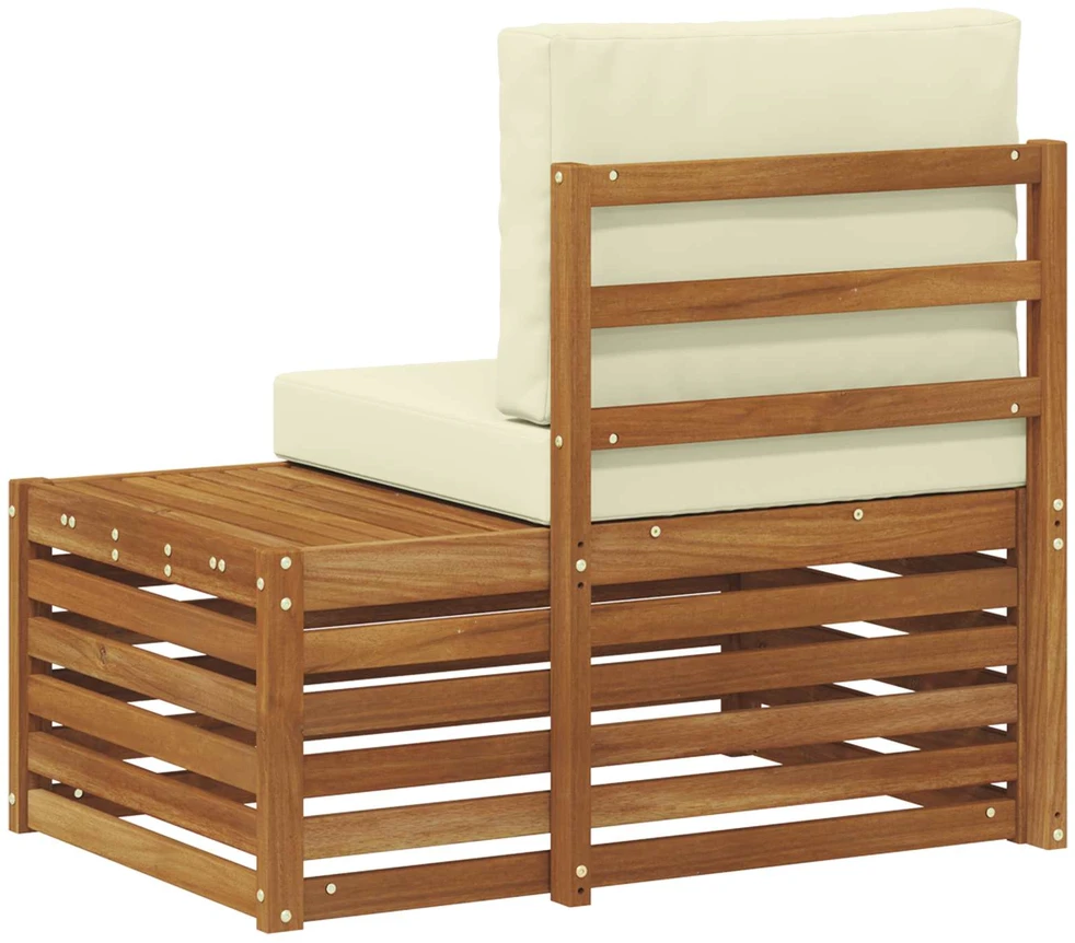 Lauko galinė sofa su pagalve Natūrali 91 x 63 x 73 cm