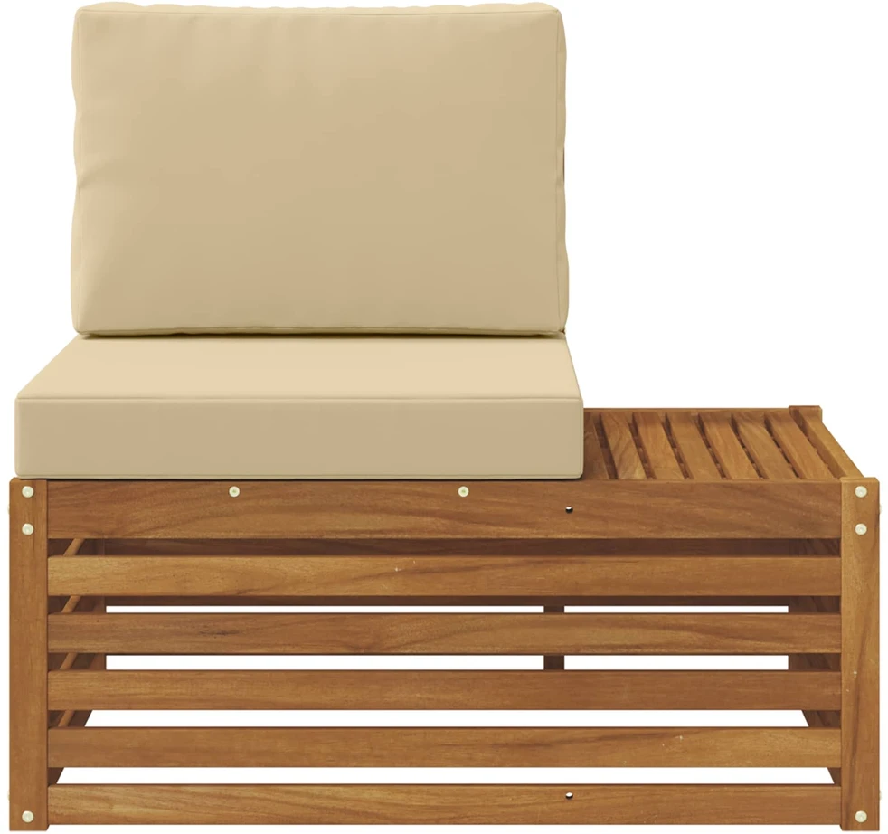 Lauko galinė sofa su pagalve Natūrali 91 x 63 x 73 cm