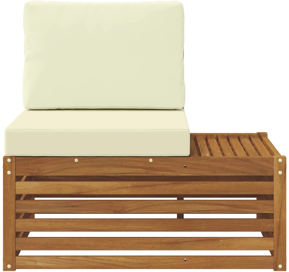 Lauko galinė sofa su pagalve Natūrali 91 x 63 x 73 cm