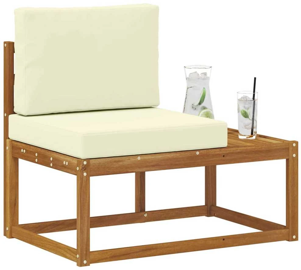 Lauko galinė sofa su pagalve Natūrali 91 x 63 x 73 cm