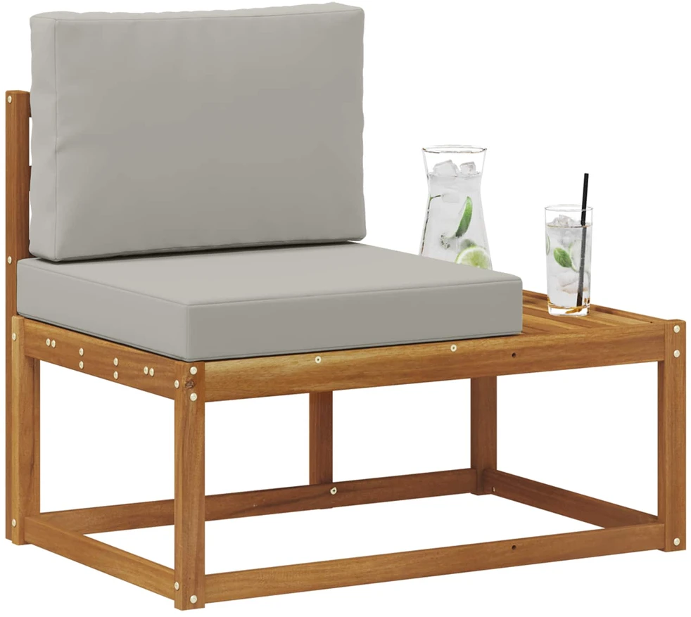 Lauko galinė sofa su pagalve Natūrali 91 x 63 x 73 cm