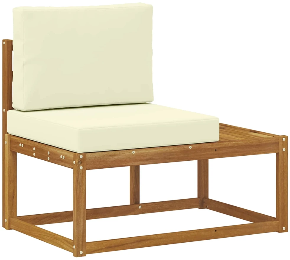Lauko galinė sofa su pagalve Natūrali 91 x 63 x 73 cm