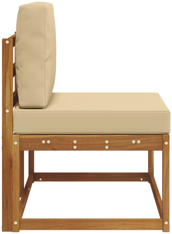 Lauko galinė sofa su pagalve Natūrali 91 x 63 x 73 cm