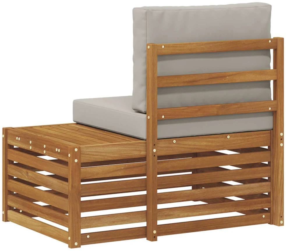 Lauko galinė sofa su pagalve Natūrali 91 x 63 x 73 cm