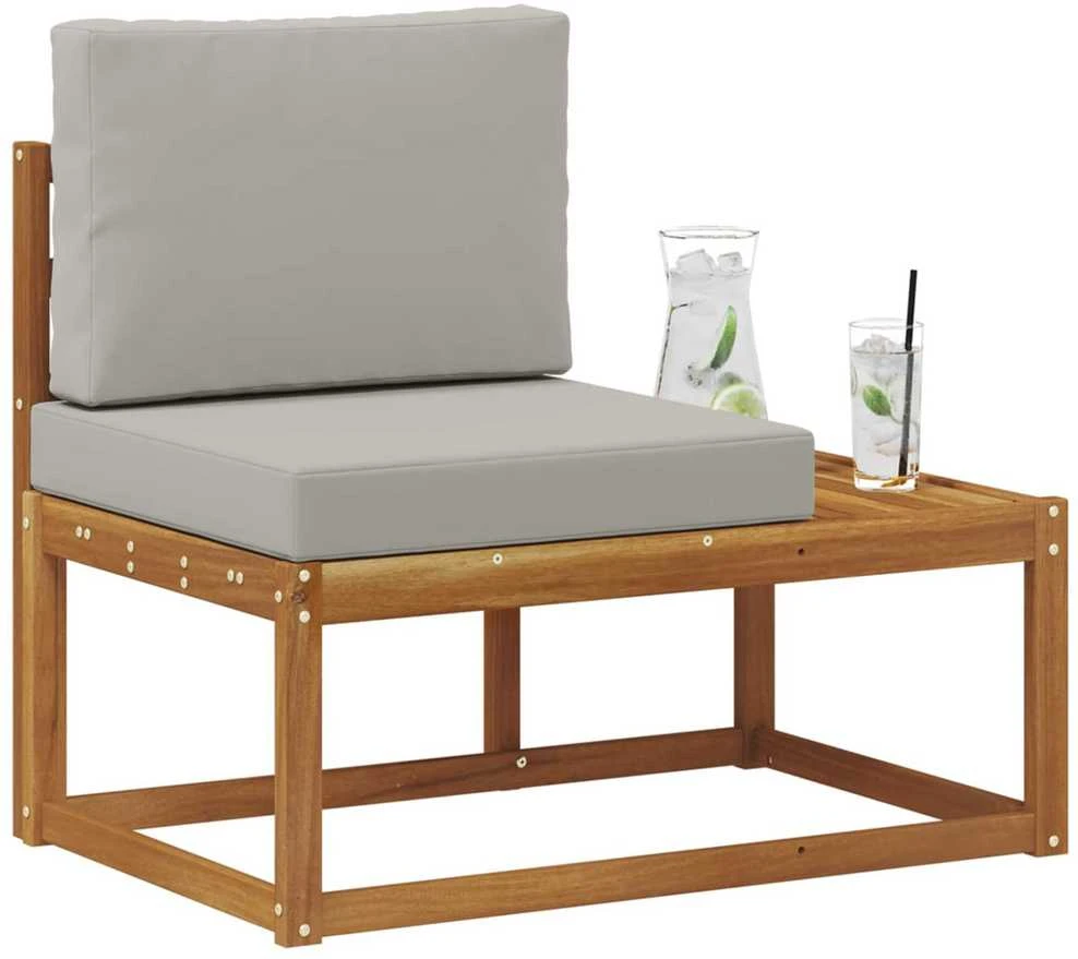 Lauko galinė sofa su pagalve Natūrali 91 x 63 x 73 cm