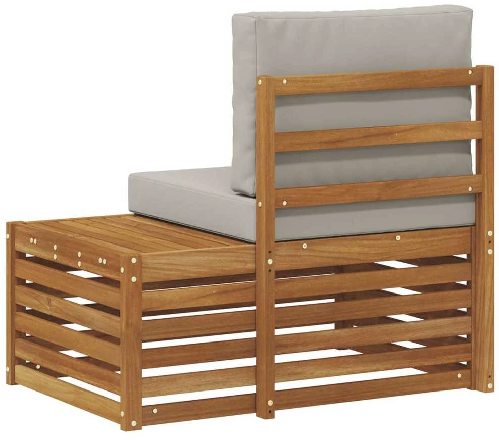 Lauko galinė sofa su pagalve Natūrali 91 x 63 x 73 cm