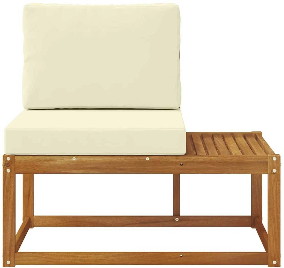 Lauko galinė sofa su pagalve Natūrali 91 x 63 x 73 cm