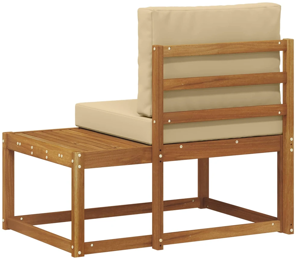 Lauko galinė sofa su pagalve Natūrali 91 x 63 x 73 cm