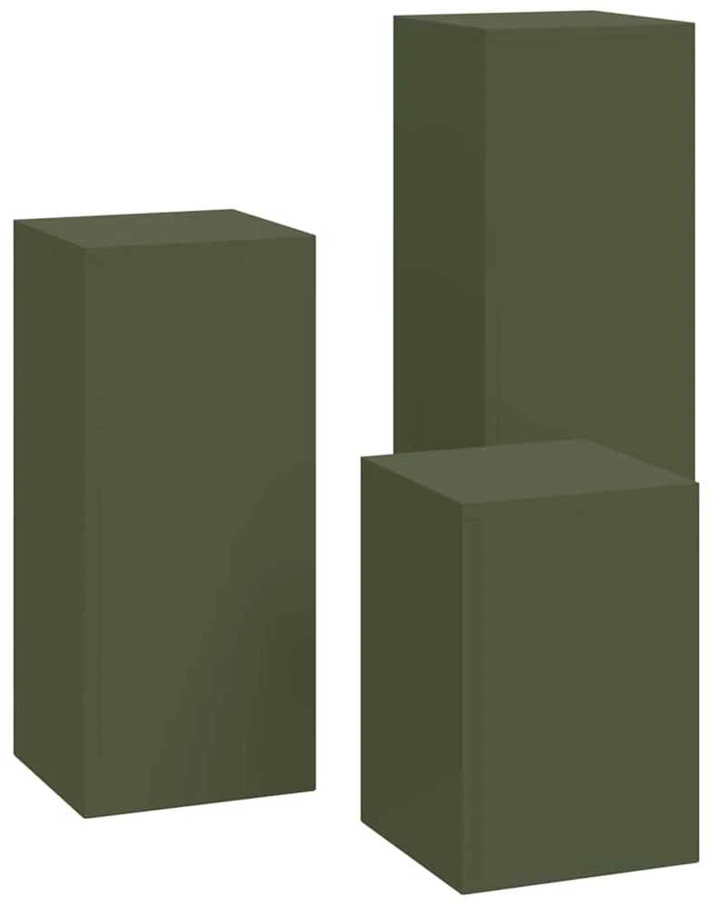 Augalų stovas 3 pcs Alyvuogių žalia Plienas