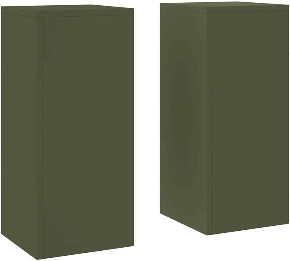 Augalų stovas 2 pcs Alyvuogių žalia 24 x 24 x 55 cm Plienas