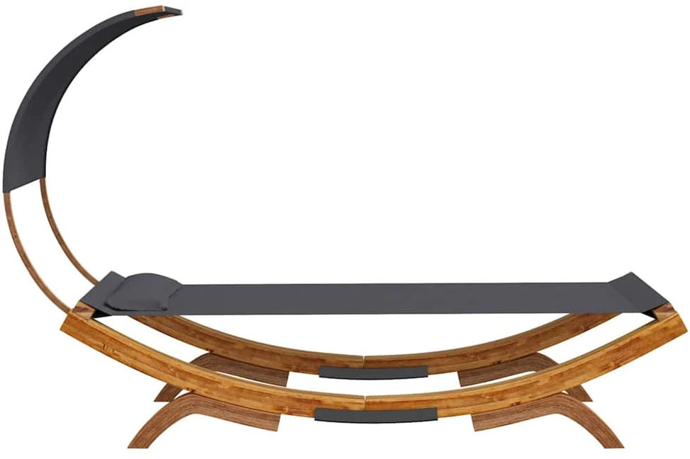 Lauko gultas su stogeliu, antracito, 100x200x126cm, mediena