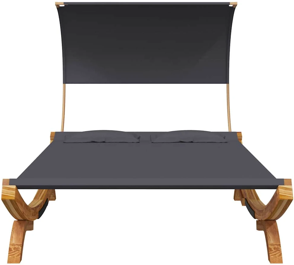 Lauko gultas su stogeliu, antracito, 165x203x126cm, mediena