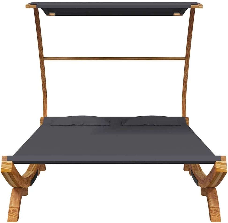 Lauko gultas su stogeliu, antracito, 165x203x138cm, mediena