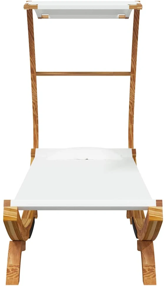 Lauko gultas su stogeliu, kreminis, 100x190x134cm, mediena