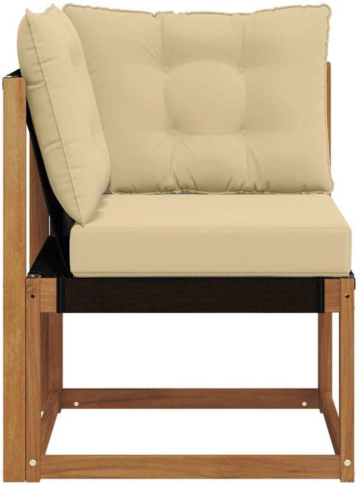 Lauko kampinė sofa Kietas akacijos medis ir tekstilenas