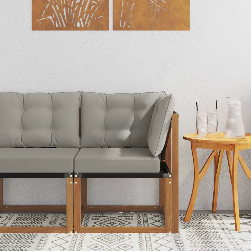 Lauko kampinė sofa Kietas akacijos medis ir tekstilenas