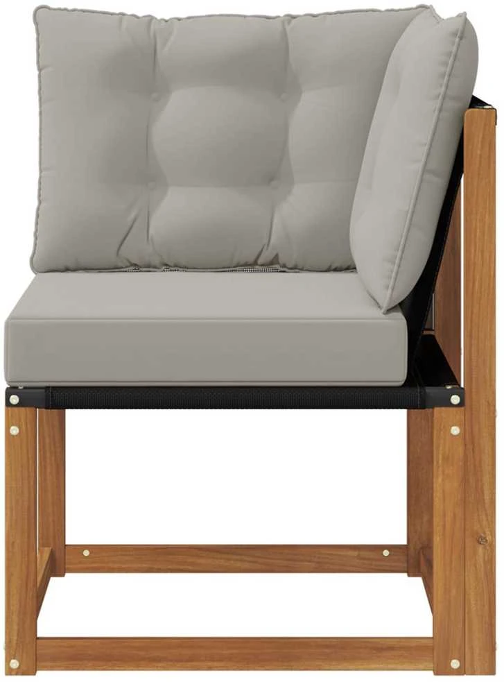 Lauko kampinė sofa Kietas akacijos medis ir tekstilenas
