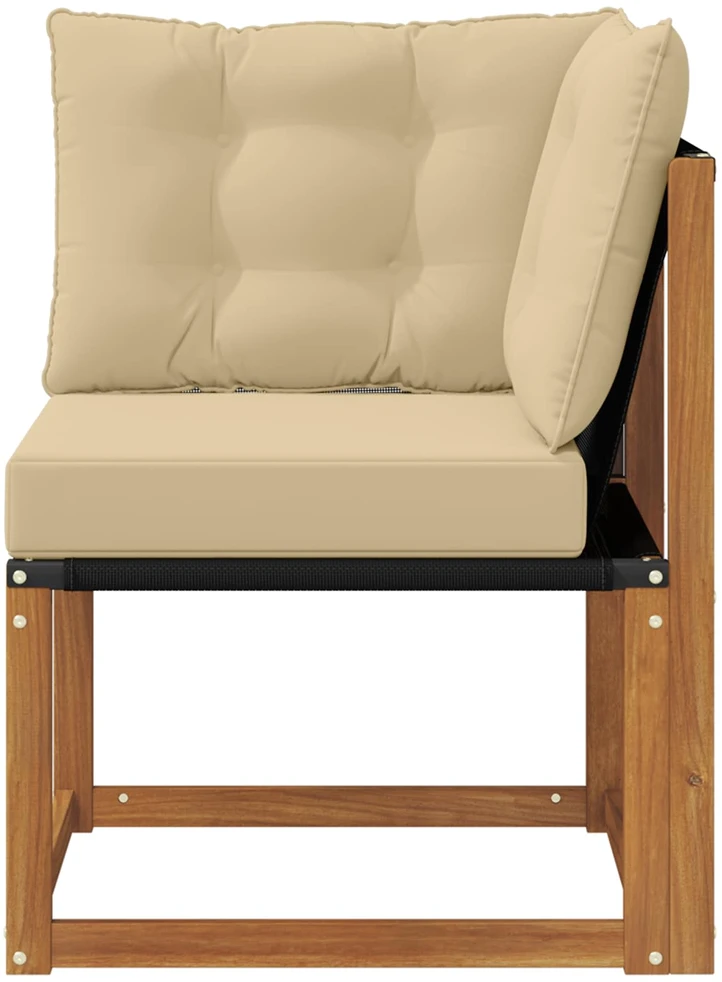 Lauko kampinė sofa Kietas akacijos medis ir tekstilenas