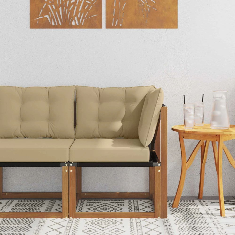 Lauko kampinė sofa Kietas akacijos medis ir tekstilenas