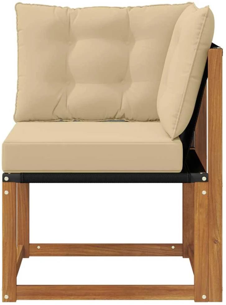 Lauko kampinė sofa Kietas akacijos medis ir tekstilenas