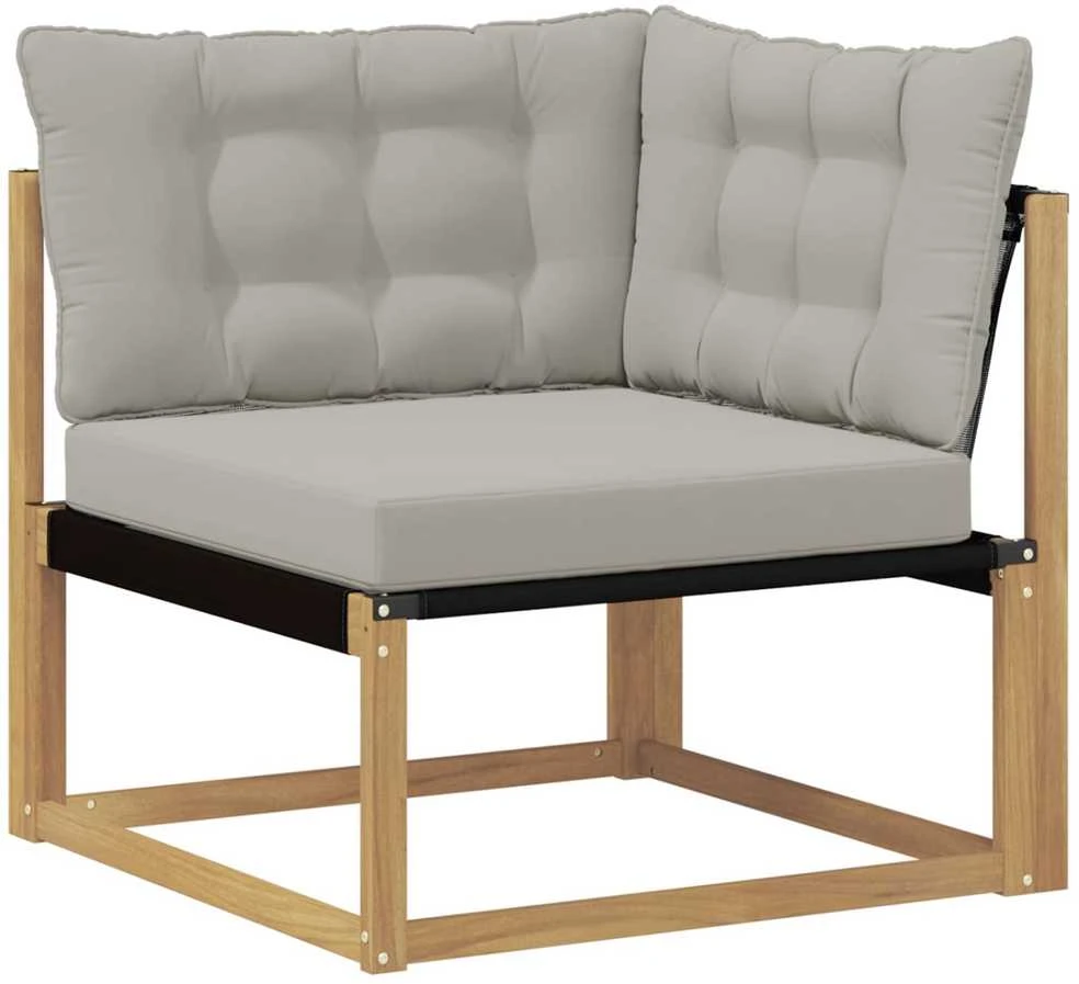 Lauko kampinė sofa Kietos akacijos mediena Balta