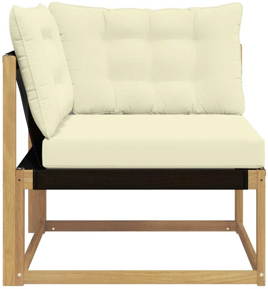 Lauko kampinė sofa Kietos akacijos mediena Balta