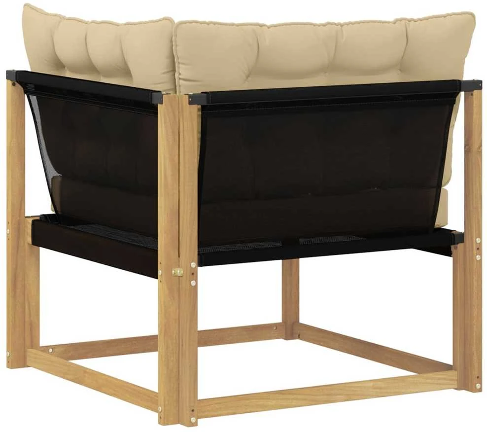 Lauko kampinė sofa Kietos akacijos mediena Balta