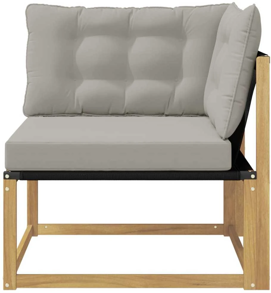 Lauko kampinė sofa Kietos akacijos mediena Balta