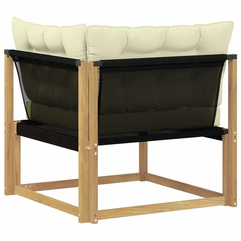 Lauko kampinė sofa Kietos akacijos mediena Balta
