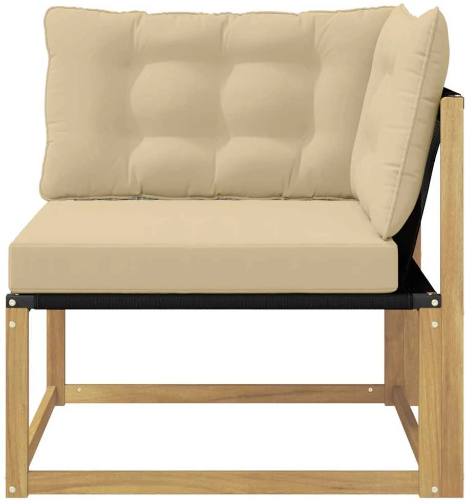Lauko kampinė sofa Kietos akacijos mediena Balta