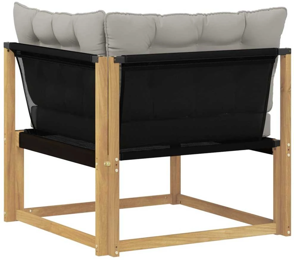 Lauko kampinė sofa Kietos akacijos mediena Balta