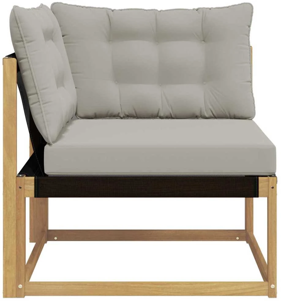 Lauko kampinė sofa Kietos akacijos mediena Balta