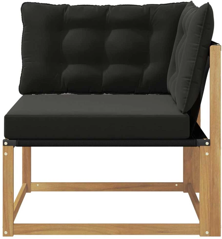 Lauko kampinė sofa Kietos akacijos mediena Balta