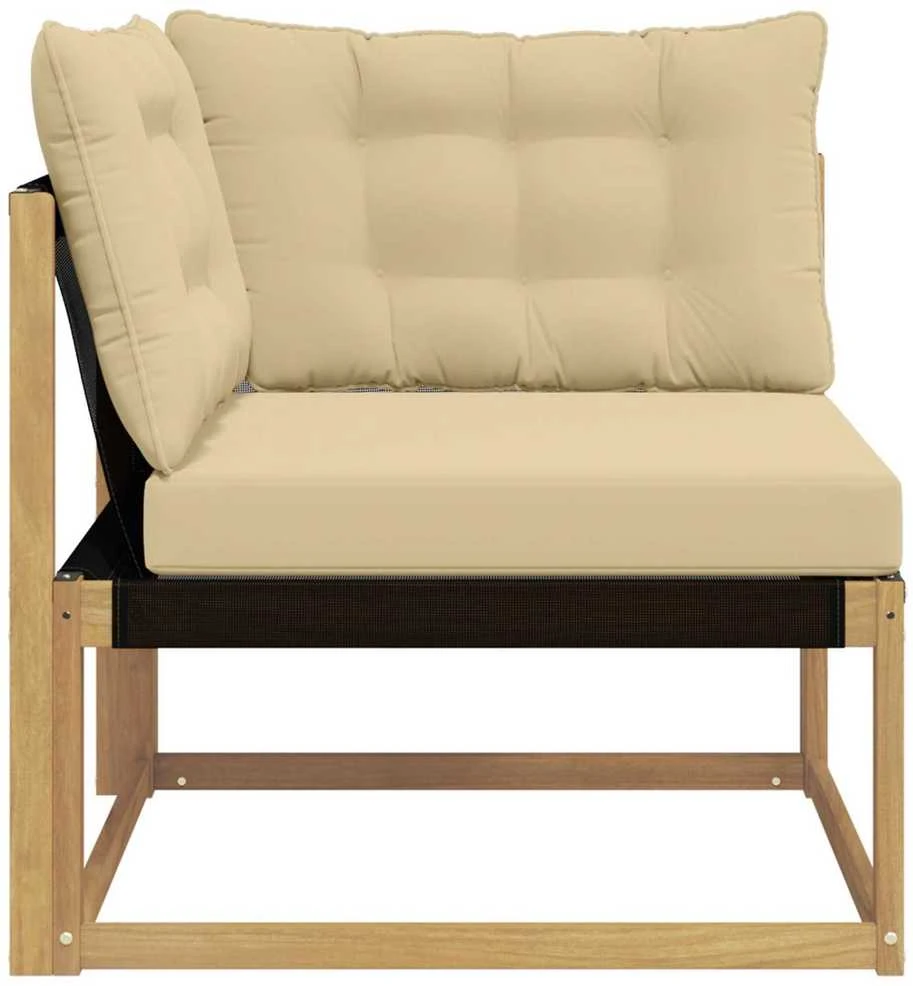 Lauko kampinė sofa Kietos akacijos mediena Balta