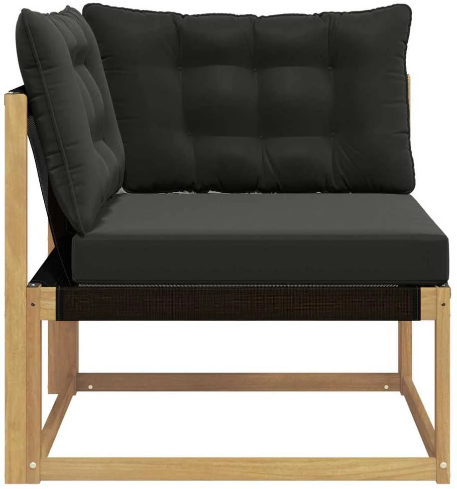 Lauko kampinė sofa Kietos akacijos mediena Balta
