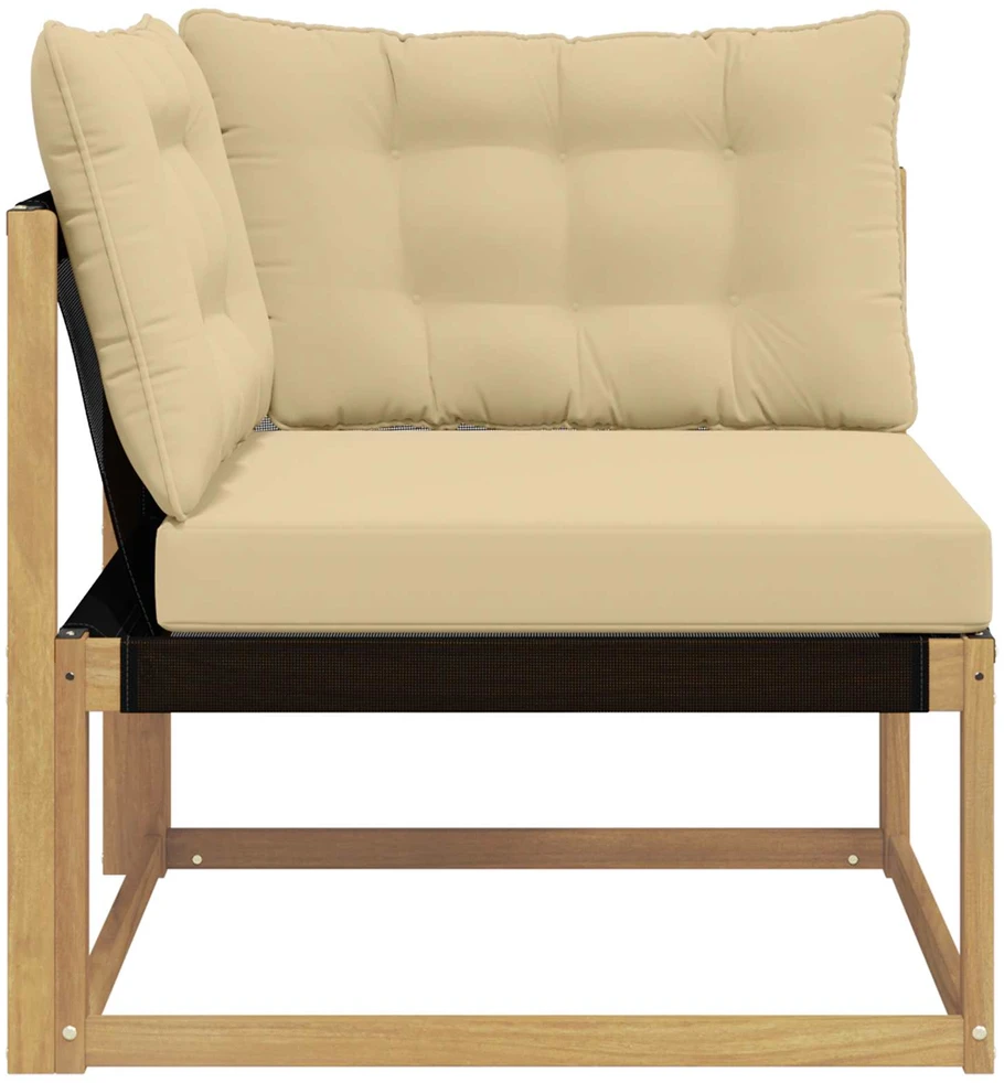Lauko kampinė sofa Kietos akacijos mediena Balta