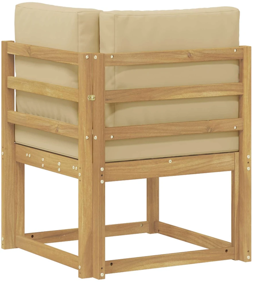 Lauko kampinė sofa Kietos akacijos mediena Balta