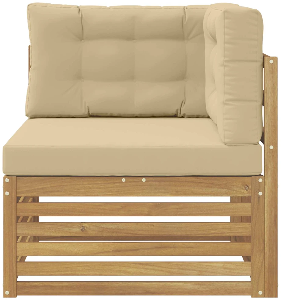 Lauko kampinė sofa Kietos akacijos mediena Balta