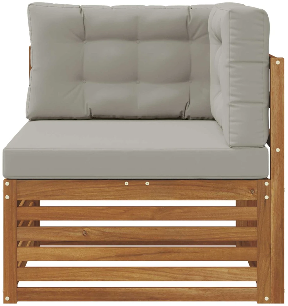 Lauko kampinė sofa Kietos akacijos mediena Natūrali
