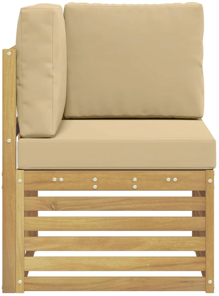 Lauko kampinė sofa Kietos akacijos mediena Balta