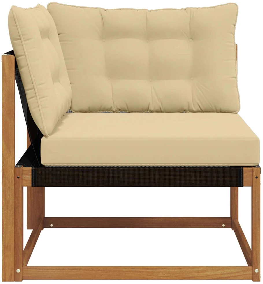 Lauko kampinė sofa Kietos akacijos mediena Natūrali