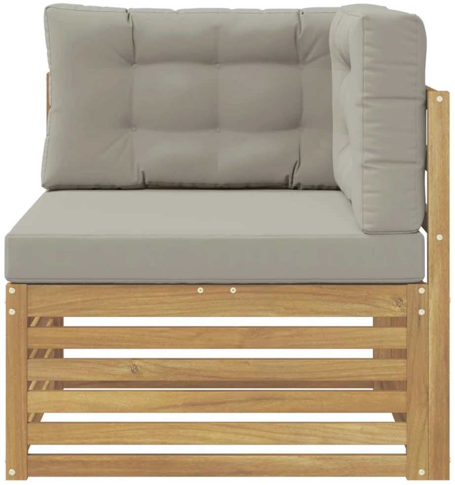 Lauko kampinė sofa Kietos akacijos mediena Balta