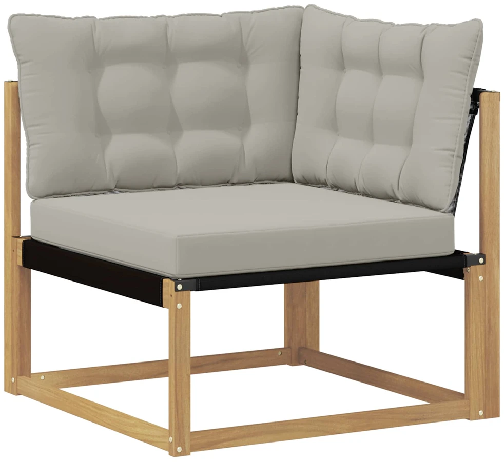Lauko kampinė sofa Kietos akacijos mediena Balta