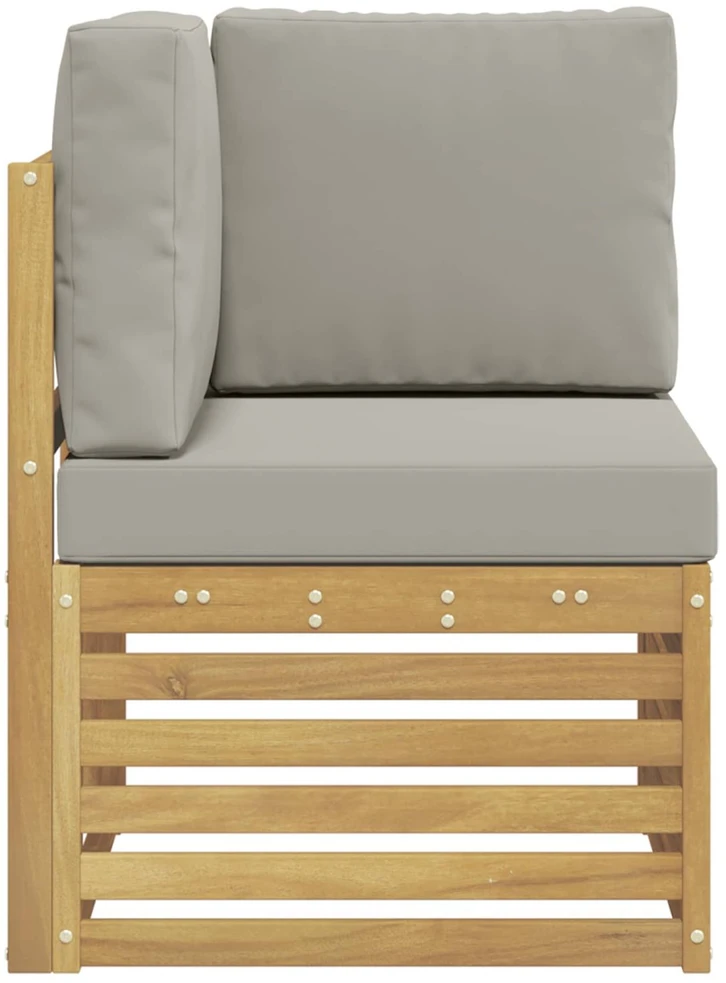 Lauko kampinė sofa Kietos akacijos mediena Balta