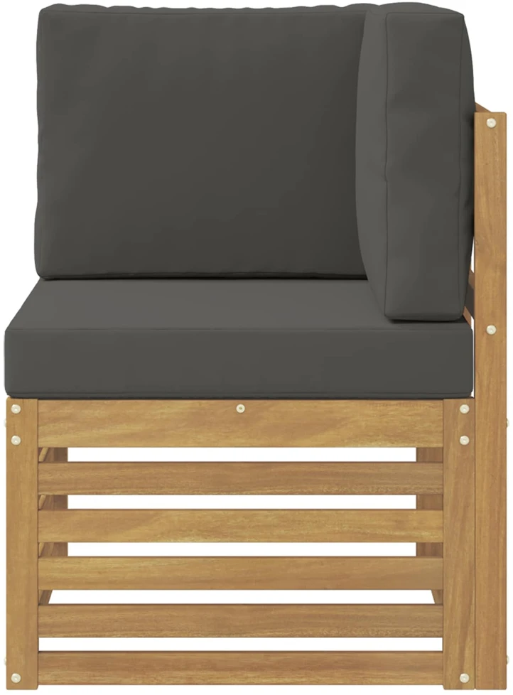 Lauko kampinė sofa Kietos akacijos mediena Balta